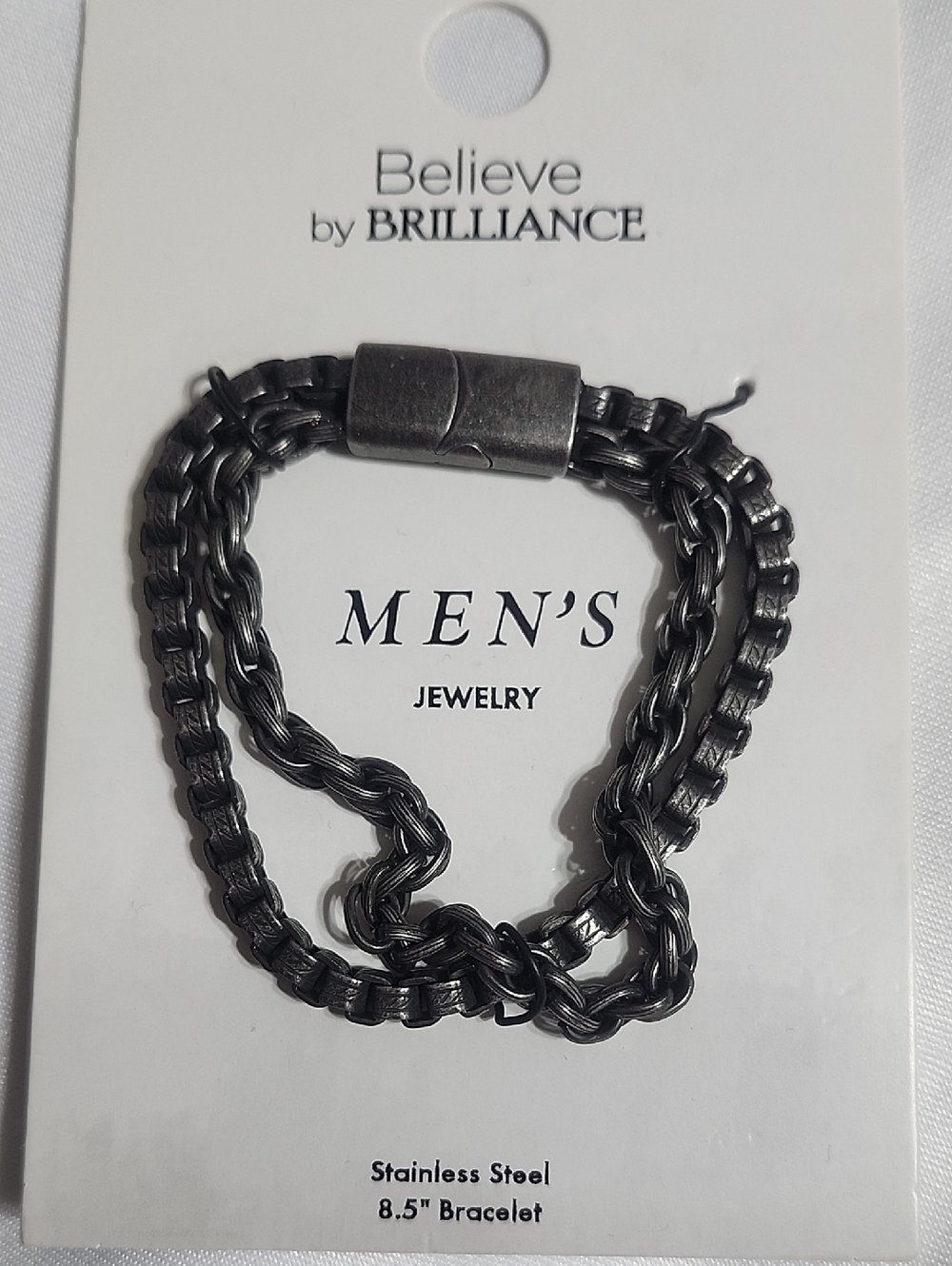 Believe by Brilliance Black Stainless Steel Men's Bracelet